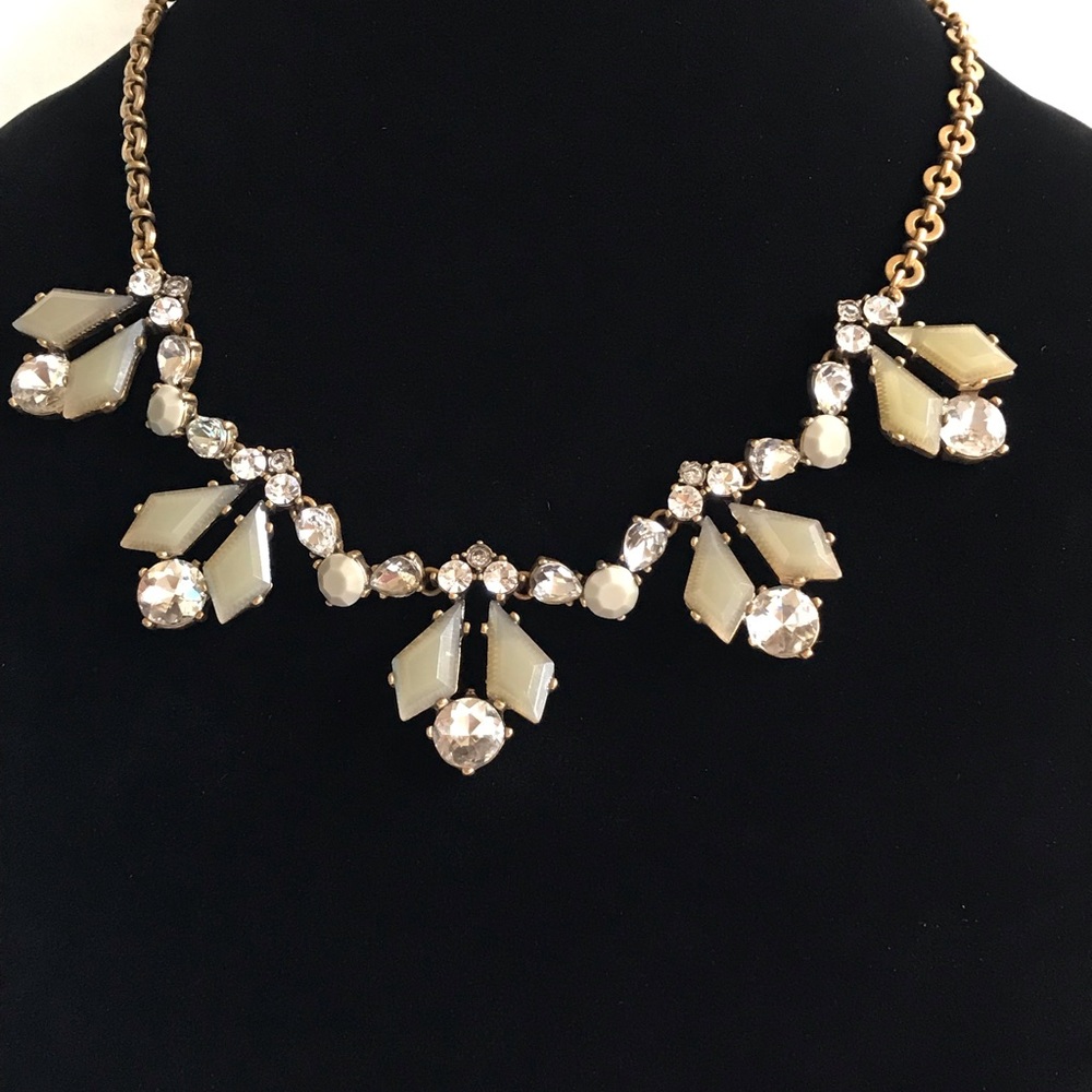 J Crew brushed brass statement necklace
